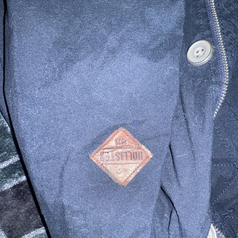 Hollister Women's Dark Blue Hooded Jacket - Picture 6 of 6